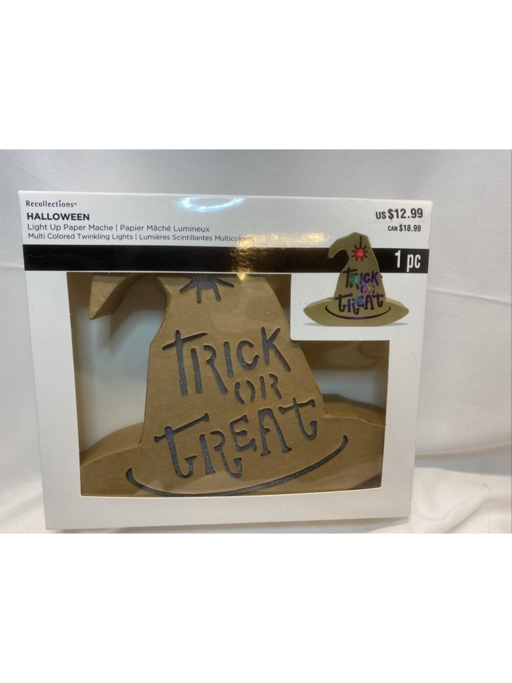 Recollections Halloween Witch Hat Kit Light-Up Paper Mache Twinkling Multi NEW